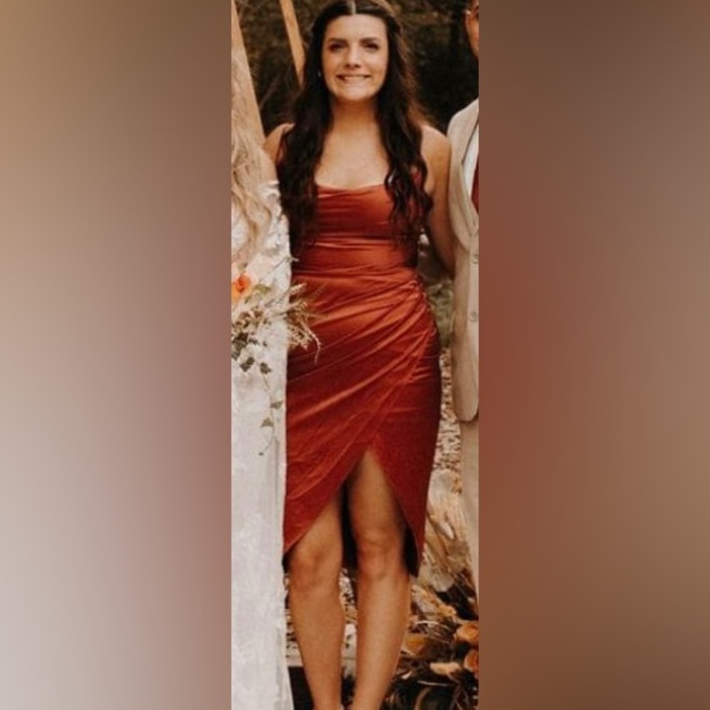 Brown/Pink Satin Dress